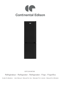 Mode d’emploi Continental Edison CEFC291NFIXB Réfrigérateur combiné