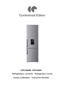 Mode d’emploi Continental Edison CEFC260DB Réfrigérateur combiné