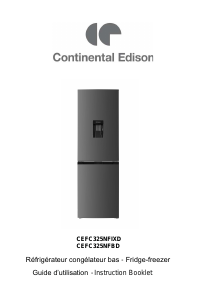 Mode d’emploi Continental Edison CEFC325NFBD Réfrigérateur combiné