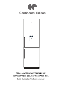 Mode d’emploi Continental Edison CEFC295APPDB Réfrigérateur combiné