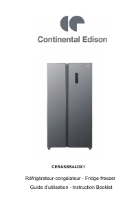 Mode d’emploi Continental Edison CERASBS442IX1 Réfrigérateur combiné