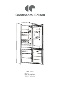 Mode d’emploi Continental Edison CEFC268B Réfrigérateur combiné