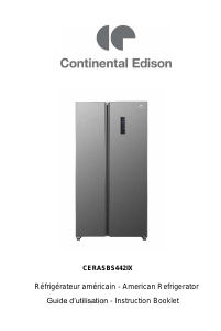 Mode d’emploi Continental Edison CERASBS442IX Réfrigérateur combiné