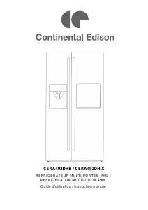 Mode d’emploi Continental Edison CERA492DHB Réfrigérateur combiné