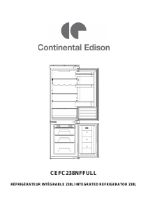 Handleiding Continental Edison CEFC238NFFULL Koel-vries combinatie