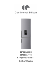 Mode d’emploi Continental Edison CEFC260APPDIX Réfrigérateur combiné