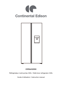 Handleiding Continental Edison CERA432DIX Koel-vries combinatie