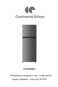 Mode d’emploi Continental Edison CEF2D334NFS Réfrigérateur combiné