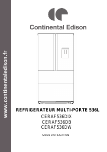 Mode d’emploi Continental Edison CERAF536DB Réfrigérateur combiné