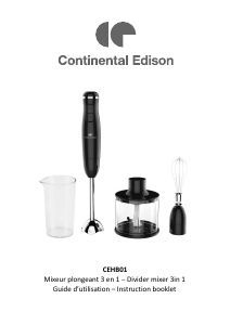 Handleiding Continental Edison CEHB01 Staafmixer