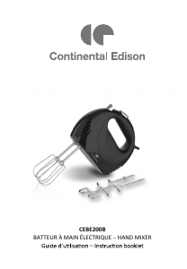 Mode d’emploi Continental Edison CEBE200B Batteur à main