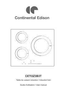 Manual Continental Edison CETI3Z3B3T Hob