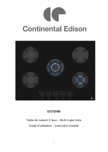 Mode d’emploi Continental Edison CECTG5VB9 Table de cuisson