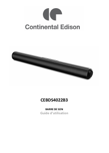 Handleiding Continental Edison CEBDS4022B3 Home cinema set