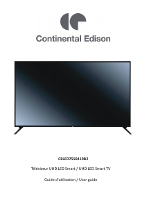 Manual Continental Edison CELED75S0419B2 LED Television