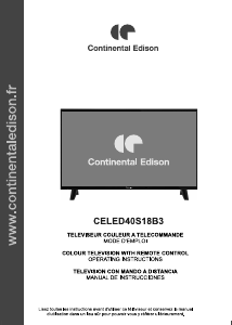 Manual Continental Edison CELED40S18B3 LED Television