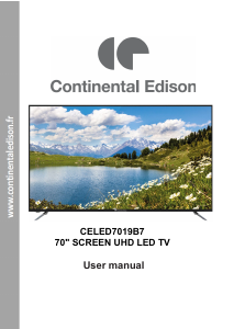 Manual Continental Edison CELED7019B7 LED Television