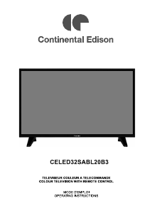 Manual Continental Edison CELED32SABL20B3 LED Television