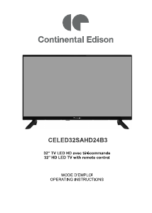 Manual Continental Edison CELED32SAHD24B3 LED Television