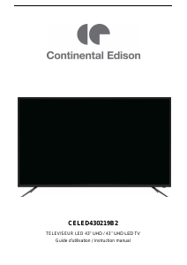 Manual Continental Edison CELED430219B2 LED Television