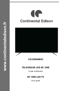 Manual Continental Edison CELED654KB2 LED Television