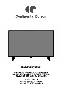 Manual Continental Edison CELED32S120B3 LED Television