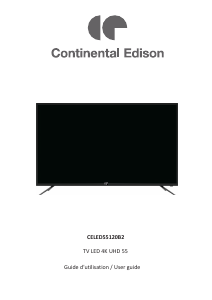 Handleiding Continental Edison CELED55120B2 LED televisie