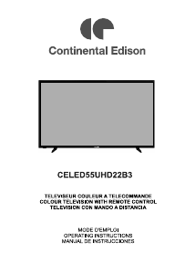 Manual de uso Continental Edison CELED55UHD22B3 Televisor de LED