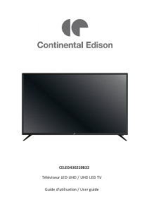 Manual Continental Edison CELED430219B22 LED Television