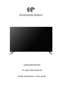 Manual Continental Edison CEQLED50SA21B2 LED Television