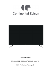 Handleiding Continental Edison CELED58S0419B2 LED televisie