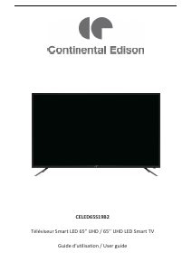 Handleiding Continental Edison CELED65S19B2 LED televisie