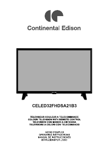 Manual Continental Edison CELED32FHDSA21B3 LED Television