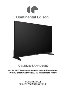 Handleiding Continental Edison CELED40SAFHD24B3 LED televisie