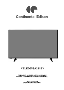 Handleiding Continental Edison CELED55SA221B3 LED televisie