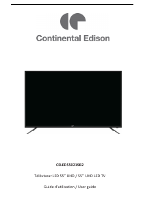 Manual Continental Edison CELED550219B2 LED Television