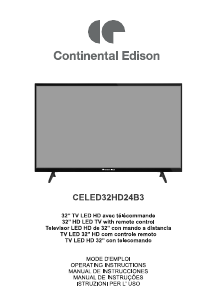 Manual de uso Continental Edison CELED32HD24B3 Televisor de LED