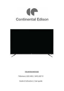 Manual Continental Edison CELED43UHD21B2 LED Television