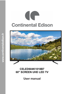 Handleiding Continental Edison CELED604K1018B7 LED televisie