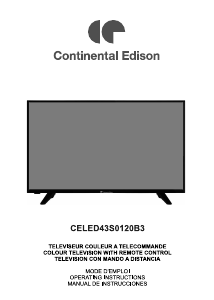 Manual de uso Continental Edison CELED43S0120B3 Televisor de LED