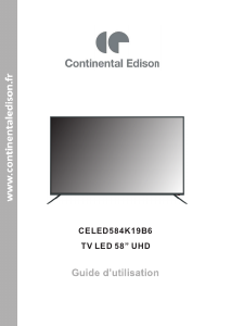 Mode d’emploi Continental Edison CELED584K19B6 Téléviseur LED