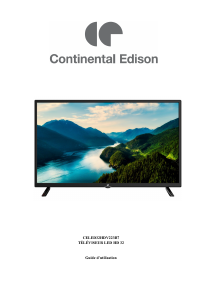 Mode d’emploi Continental Edison CELED32HDV223B7 Téléviseur LED