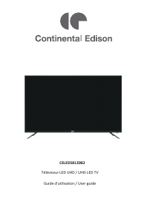 Mode d’emploi Continental Edison CELED58120B2 Téléviseur LED