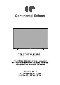 Mode d’emploi Continental Edison CELED55SA222B3 Téléviseur LED