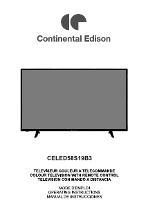 Manual de uso Continental Edison celed58s19b3 Televisor de LED