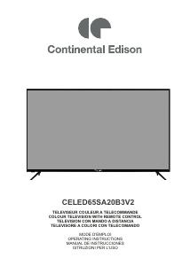 Mode d’emploi Continental Edison CELED65SA20B3V2 Téléviseur LED