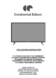 Mode d’emploi Continental Edison CELED65UHDSA21B3 Téléviseur LED