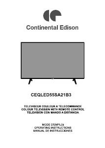 Mode d’emploi Continental Edison CEQLED55SA21B3 Téléviseur LED