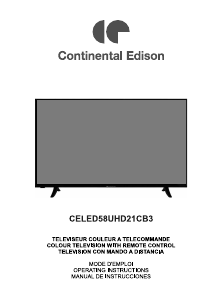 Manual Continental Edison CELED58UHD21CB3 LED Television