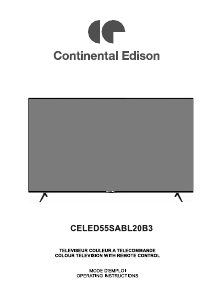 Manual Continental Edison CELED55SABL20B3 LED Television